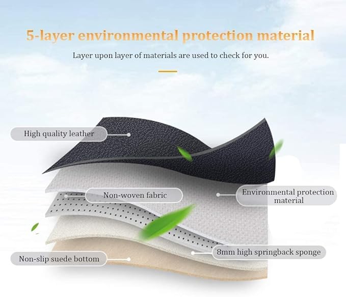 Custom Making Car Floor Mats for 90% Car Model Luxury Leather All Weather Waterproof Anti-Skid Full Coverage Liners (Black and Beige)