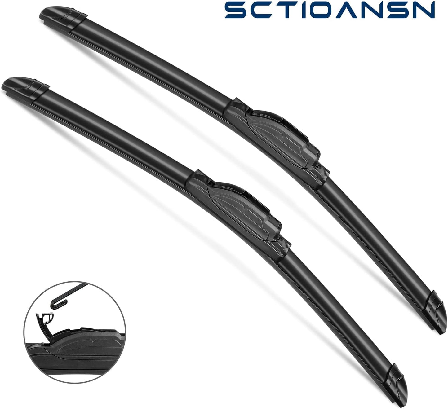 3 Wipers Set for Mitsubishi Mirage 2014-2020, Windshield Wiper Blades Original Equipment Replacement Front and Rear- 24"/16"/12X" (Pack of 3) J- HOOK