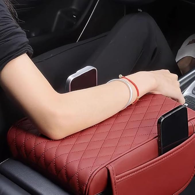 Car Armrest Pad for BMW X3 G01 F25 E83 2003-2019 2020 2021 2022 2023 2024 Leather Armrest Box Mat Center Console Cushion Pad Universal Armrest Seat Box Cover Protector,Brown