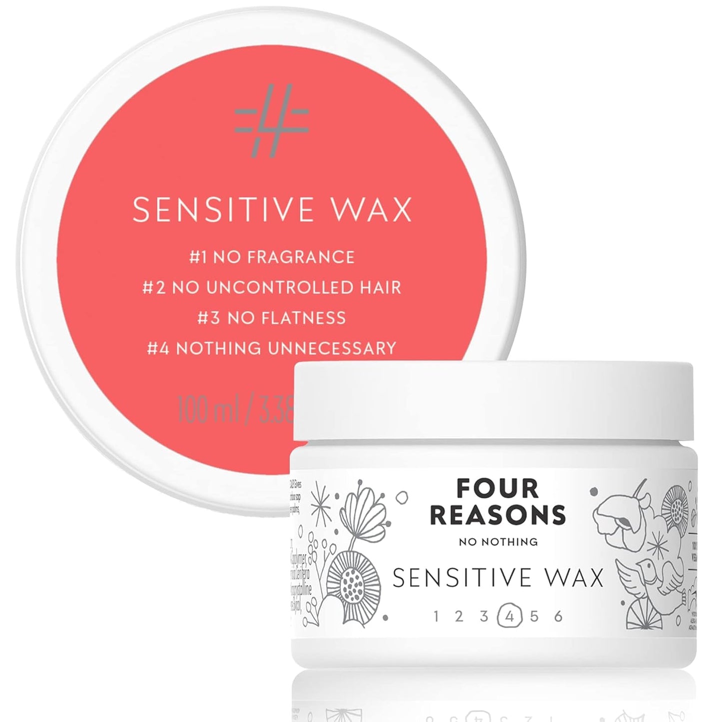 No nothing Hair Styling Wax For Sensitive Skin - Extra Strong Hold With Flexible Finish, Paraben, Fragrance Free, Vegan, Hypoallergenic, Texturing For Damp & Dry Hair, Men & Women