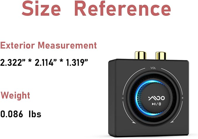 YMOO B06T3 Bluetooth 5.3 Receiver, 100ft RCA Bluetooth Audio Adapter