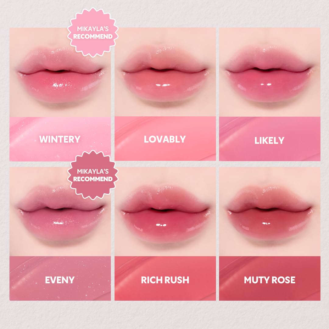 TIRTIR [*Mini Size Waterism Tinted Lip Gloss #16 Tangering, 0.06 Fl Oz – Kiss Ready Lipgloss, 12H Long Lasting Non Sticky Natural Tinted Glow Korean Multiuse Cheek and Lip Tint for Women gift