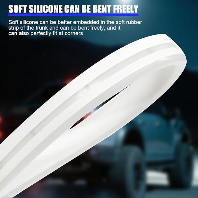 Car Trunk LED Strip Light, 6.56FT Silicone Flexible Cuttable Vehicle Trunk Cargo Ambient Lighting, Waterproof Bright Auto Trunk Interior Lamp Decoration, Universal for SUV RV Truck (Yellow)