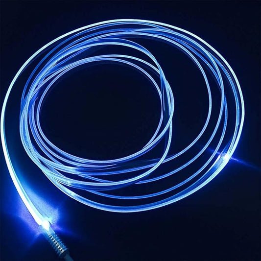 2mm 5meters Car Home LED Ambient Plastic Optic Fiber Light Source Kit Tool Free (110-220V Adapter,Cool Blue)