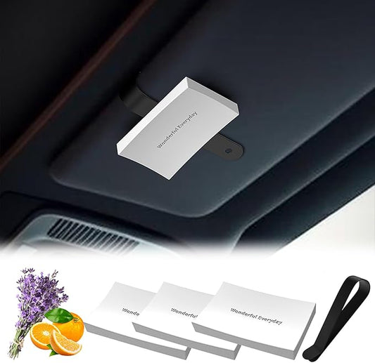 Car Air Freshener Small Gypsum Aromatherapy Diffuser New Smell Set Clean Ingredients Car Odor Eliminator Long Lasting Scent Auto Accessories with Metal Clip (Circular, 3 PCS)