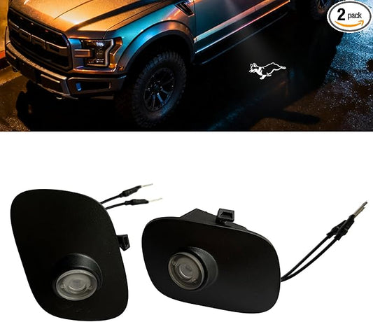 2Pcs Side Mirror Logo LED Welcome Light Puddle Lamp Projector Door Light Floor Light Accessories Suitable for Ford F150 F250 F350 2015 2016 2017 2018 2019 2020 2021 2022 2023 2024 2025