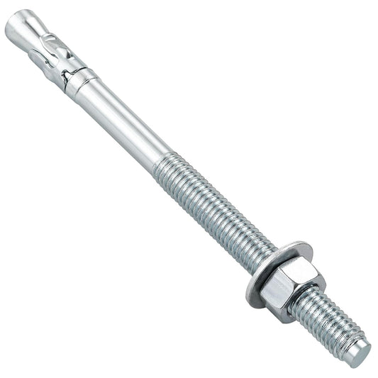 3/8x5" 10Pcs Inch Standard Fasteners for Heavy-Duty Zinc Wedge Anchors for Cement and Concrete