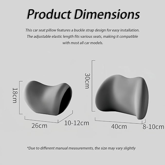 Car Lumbar Support Pillow and Car Neck Pillow Kit for Mercedes Benz A Class 1997-2021 2022 2023 2024 2025 2026, Car Seat Neck Back Rest Pillows, Ergonomic Car Seat Headrest & Lumbar Cushion