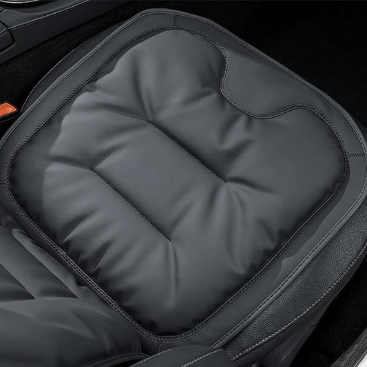Car Seat Cushion, 2025 New Skin-Friendly Leather Seat Cushions, Skin-Friendly Leather Seat Cushions, Front Bottom and Rear Seat Cushions for Auto Office (Black 1set)