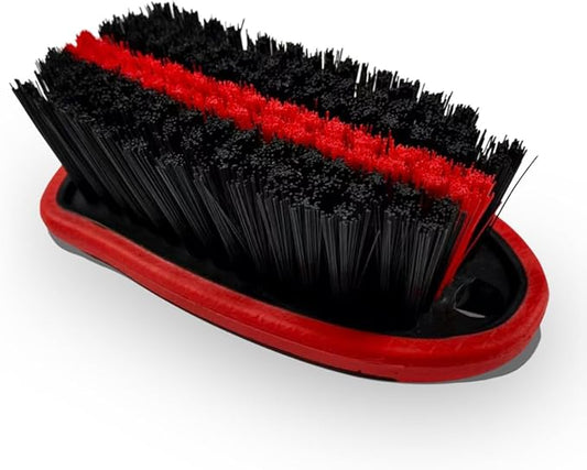 Car Carpet and Upholstery Cleaning Brush, Stiff Bristle Car Detailing Carpet Scrub Brush with Hanging Hole, Vehicle Interior Detailing Brushes for Floor Mats, Couch, Leather Seat (Red)
