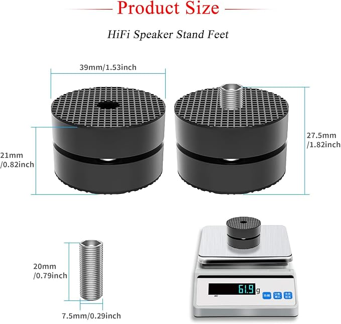 Audiocrast 4X HiFi Speaker Spikes 40×23mm Speaker Stand Feet Pads HiFi Shock
