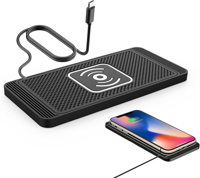 Car Wireless Charger Pad for Ford Maverick XL, Fast 15W Slim Qi Wireless Charging Pad with USB/Type-C Cable Non-Slip Charging Mat for Car,15W-Type-c