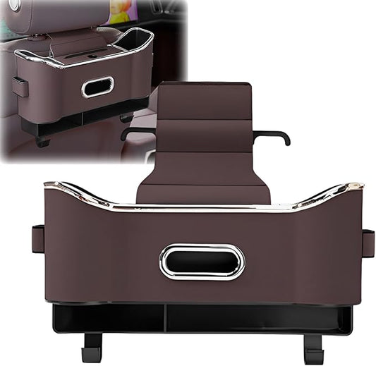 2025 New Back Seat Car Organizer, Multifunctional Seat Back Storage Box, Universal Car Tissue Holder, Five-in-one Multifunctional Storage Box (Brown)