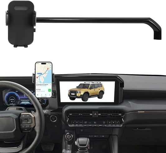 Car Phone Holder Fit for Toyota Land Cruiser LC250 2024 2025 Auto Accessories (Only Fit for 8/12.3-Inch Screen), Cell Phone Mount Dash Mount Hands-Free 360° Rotation