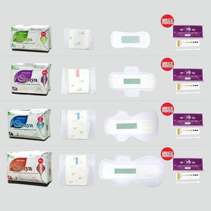 SHUYA Ultral Thin Patented Anion Pads for Women with Wings, Aluminum foil Package Super Absorbency,Mint Herbal Scented, Size 245mm-50Coun(Pack of 5)