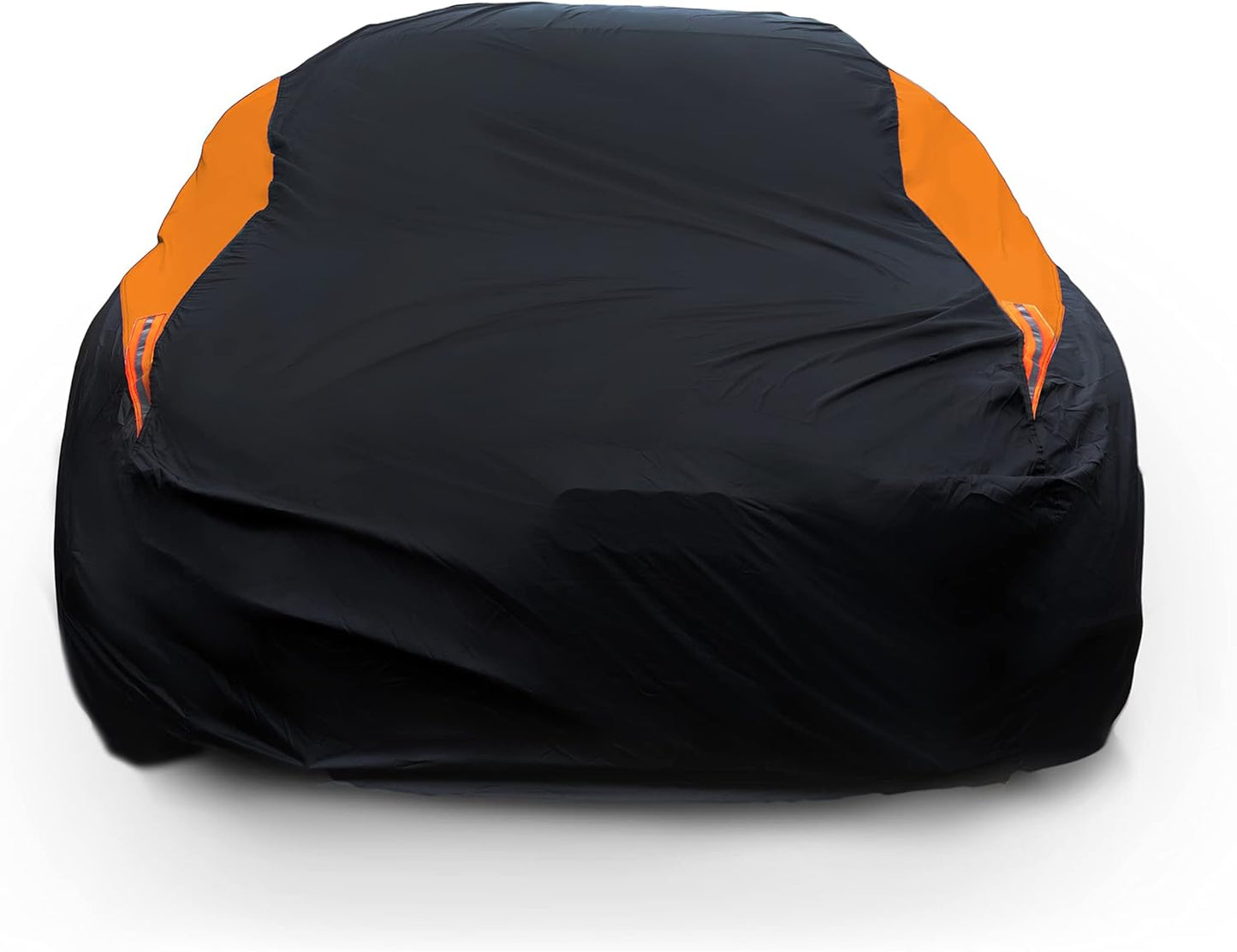 MORNYRAY Waterproof Car Cover All Weather Snowproof UV Protection Windproof Outdoor Full car Cover, Universal Fit for Sedan (Orange, A3-Fit Sedan Length(178-185 inch)