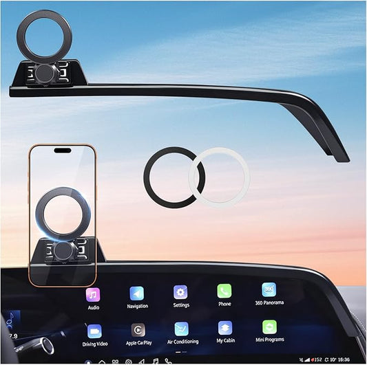 Car Phone Holder for Cadillac Lyriq 2023-2026 & Optiq/CT5/CT5 V 2025-2026 & XT4 2024-2026 (Only for 33-Inch Screen) 360° Rotation Magnetic Cell Phone Mount, Compatible with Magsafe