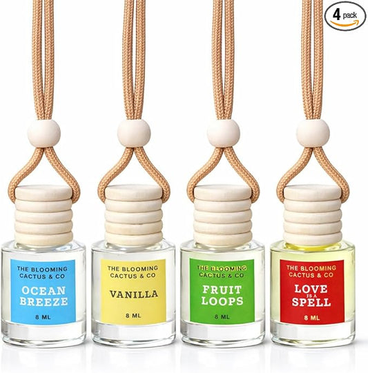 4 Pack Air fresheners | Long lasting car air fresheners, Hand-made in USA | Small room diffuser | Small Business Woman Owned. (8 ml Sweet & Fresh Pack Mix)