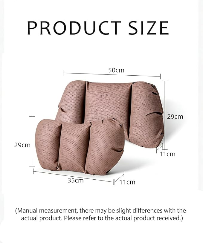 Car Neck Pillow & Lumbar Support for Suzuki Ertiga / XL7 2019-2026 Ergonomic Breathable Mesh Auto Seat Back Cushion Headrest,Black-Lumbar Support