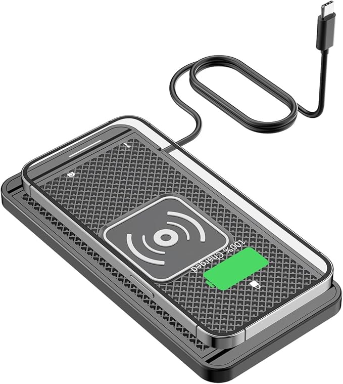 Wireless Charging Pad for Car for Toyota RAV4 2019 2020 2021 2022 2023 2024-pr, 15W Fast Wireless Charger Mat Non-Slip Silicone Car Center Console Phone Charging Pad,A/15W-Type-c