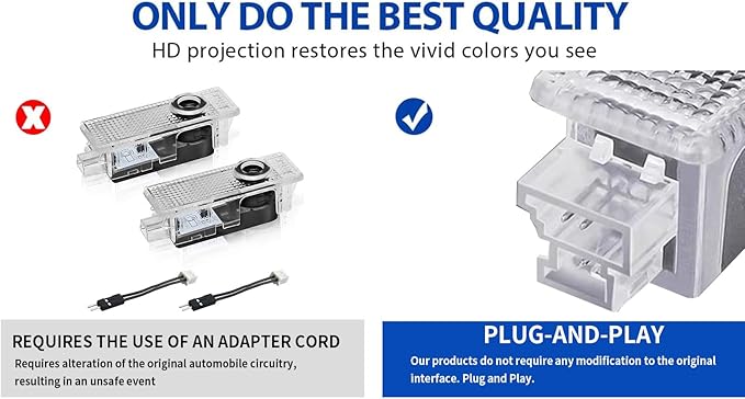 Never Fade HD Door Light Logo Projector Compatible with 1/2/3/4/5/6/7/M/X/Z/GT Series Accessories, 2Pcs 3D LED Ghost Shadow Laser Car Courtesy Step Light Puddle Lamps (MPerformanceLogo)