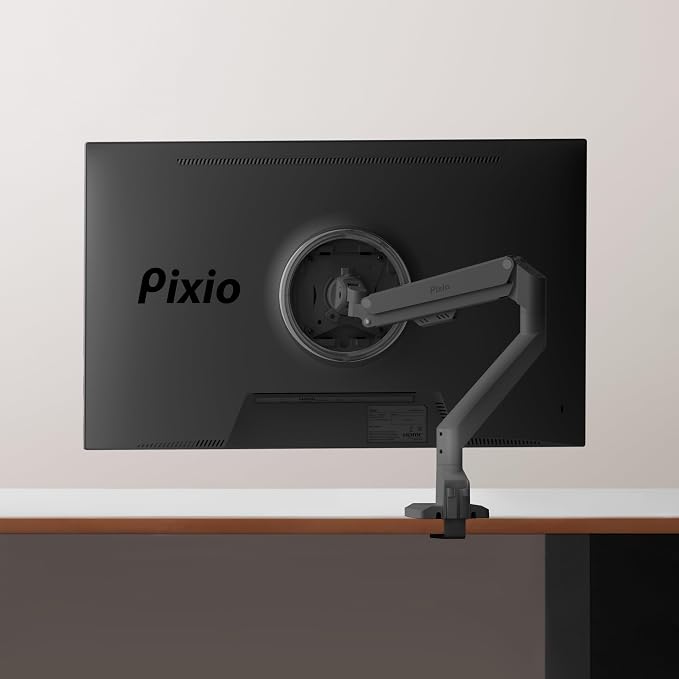 Pixio PS1S Wave Black Single Monitor Arm Stand Desk Mount