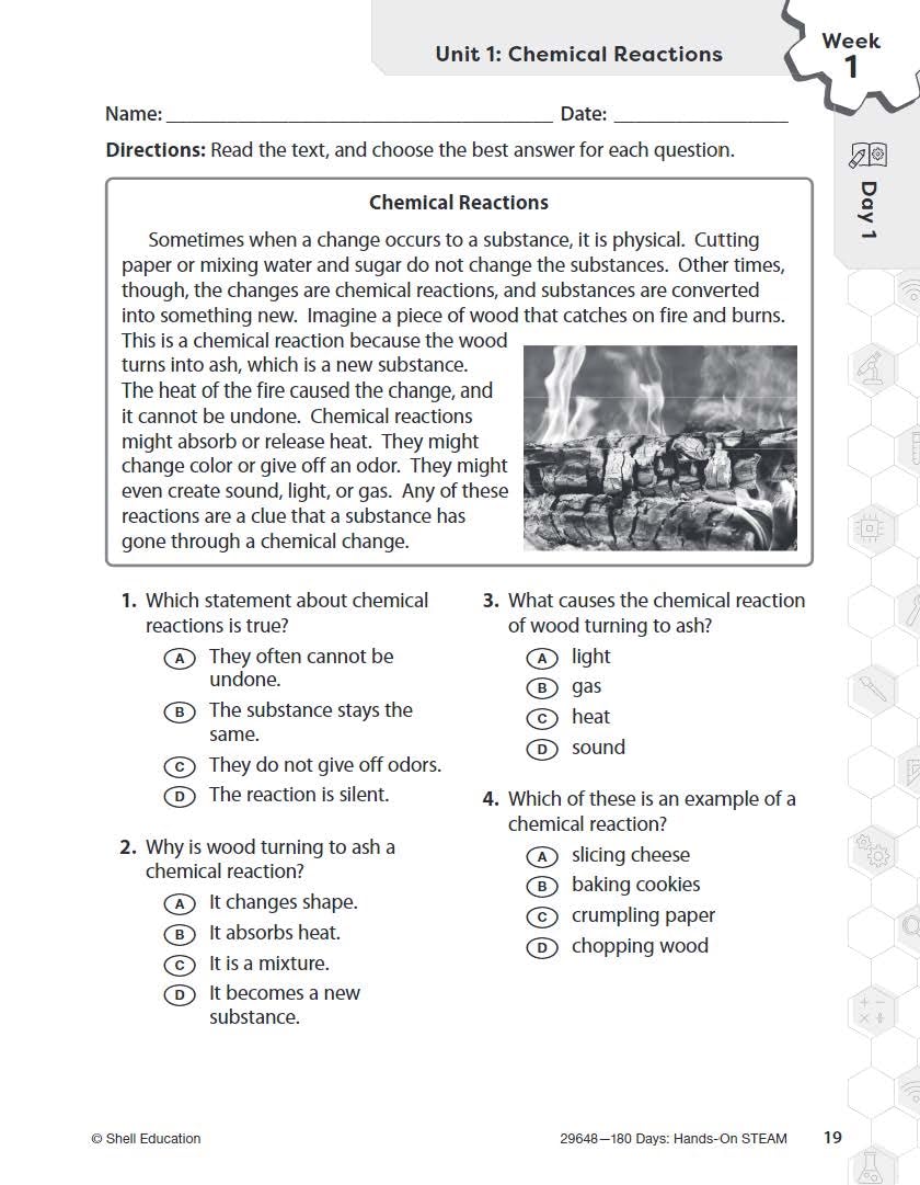 180 Days: STEM/STEAM for 5th Grade Practice Workbook for Classroom and Home, Cool and Fun Practice Created by Teachers (180 Days of Practice)