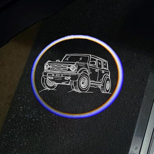 2Packs Car Door Lights Car Door Shadow Lights Projector Welcome Courtesy Lights fit for Ford Bronco Accessories -Universal