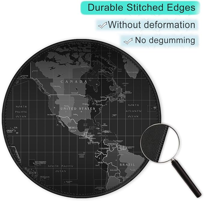 ITNRSIIET Round Mouse Pad with Stitched Edge Premium-Textured Waterproof