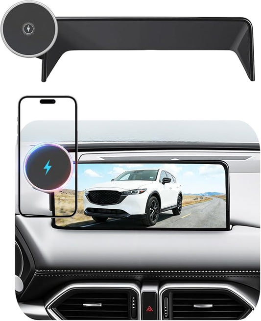 Car Phone Holder for Mazda CX5 (2021-2024 2025,10.25"),MagSafe Car Mount Charger,Magnetic Phone Holder,15W Wireless Charging,Screen Phone Holder,360° & Hands Free,2023 2022 CX-5 Interior Accessories
