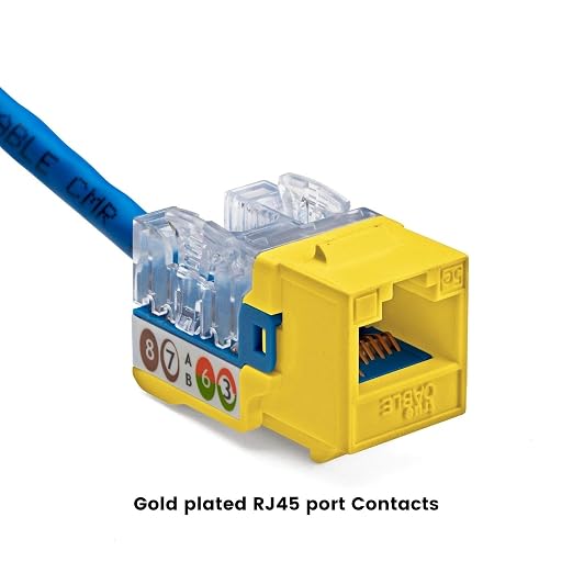 trueCABLE Cat5e Keystone Jack, Unshielded, 90 Degree Punch-Down, PoE++ 100W