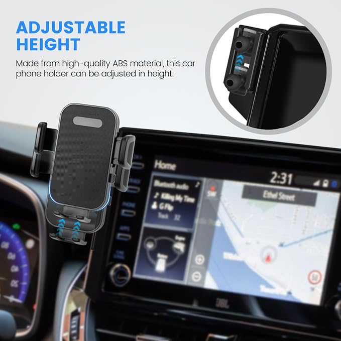 Car Phone Holder Fit for Ford Bronco Sport 2021-2024 Auto Interior Accessories 8-Inch Screen Fixed Clip, Cell Phone Mount Dash Mount Hands-Free 360° Rotation