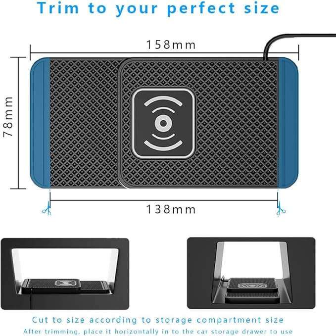 Wireless Charging Pad for Car for Honda Civic(Hatchback) Fit 2000-2026, Non-Slip Type C/USB 20W Fast Phone Charging Pad DIY Trim-to-Fit No Interior Damage,A&USB
