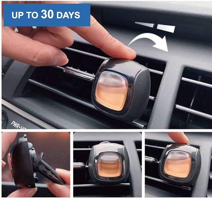 Car Air Fresheners Vent Clips, Essential Car Odor Eliminator, Perfect Scented Car Accessories, For Long Lasting Fragrance up to 30 days, 0.07 FL.OZ (Lily, 2 Packs)