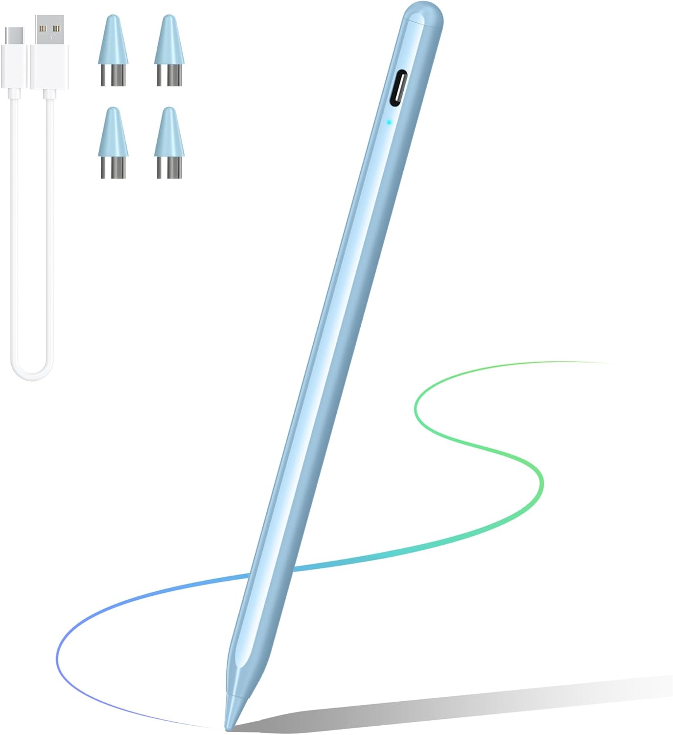 Stylus Pens for Touch Screen, DRYMOKINI Stylist Pen Compatible for Android and iOS Tablet/Phones, Rechargeable Universal Stylus Pencil Compatible for A-pple/i-Pad/Phone Tablet, Blue