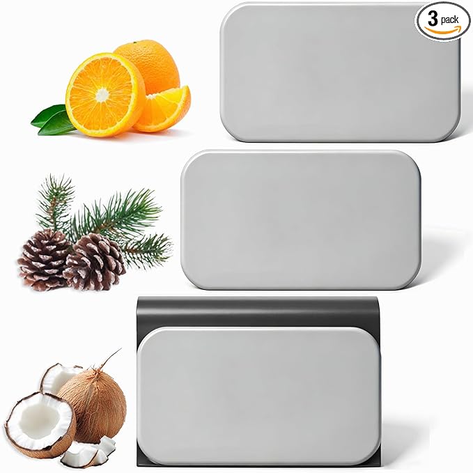 Car Air Freshener, Stone Air Freshener, Automotive Odor Eliminator for Visor Clip- Car Fresheners Long Lasting - Variety 3 Pack - CLIP INCLUDED (Cabana-Pine-Orchard)
