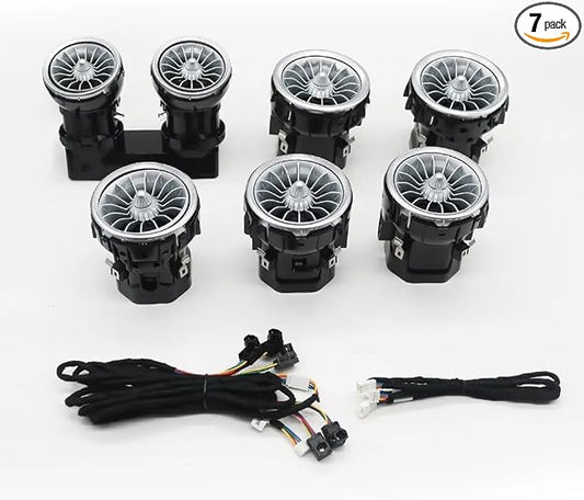 64 Colors for Mercedes Benz C180 C200 C250 C300 C400 C43AMG C63AMG 2019 2020 2021 Air Vent New EQS Air Vent Outlet Nozzle Atmosphere Lamp,7pcs Air Vent Ambient Light Kit