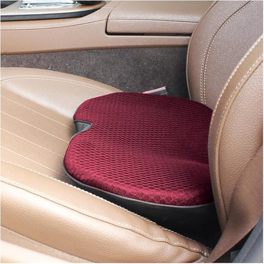 Car Seat Cushion, Auto Memory Foam Wedge Seat Pad, Sciatica Tailbone Low Back Pain Relief Pillow for Driver, Breathable Non Slip Orthopedic Support Pad, Car Accessories (Red)