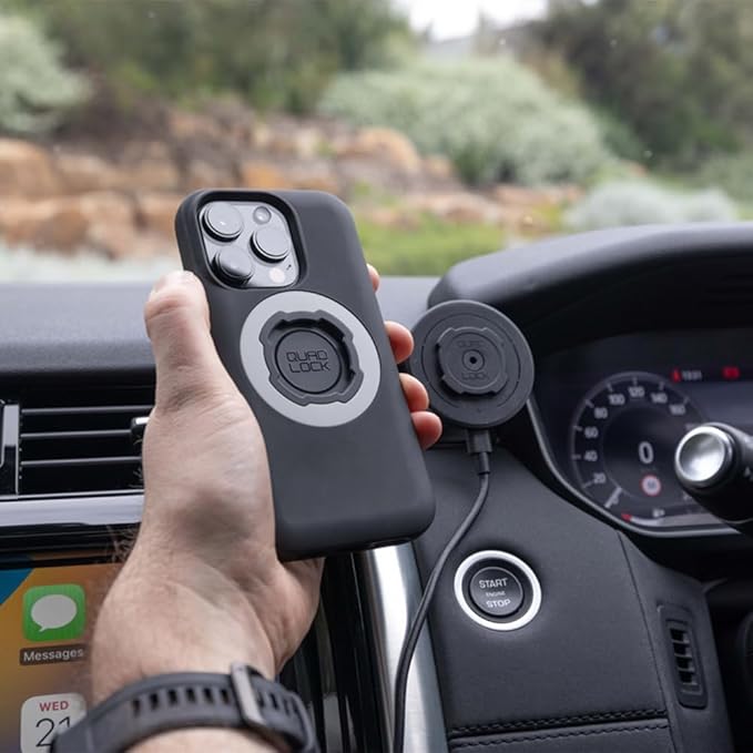 Quad Lock Adhesive Dashboard/Console Car Phone Holder Kit with MAG Wireless Charging Head V2 and MAG Phone Case for iPhone X/XS