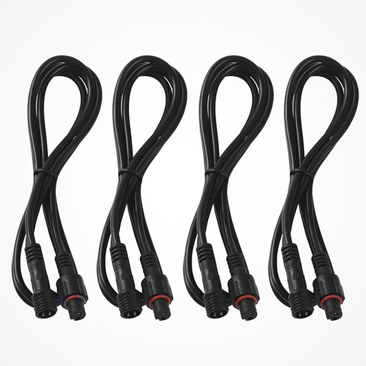 4PCS 4FT 2 Prong Rock Lights Extensions Wire, Waterproof LED Rock Lights Extension Cable Compatible with Trucks, Motorcycles, Cars, ATVs