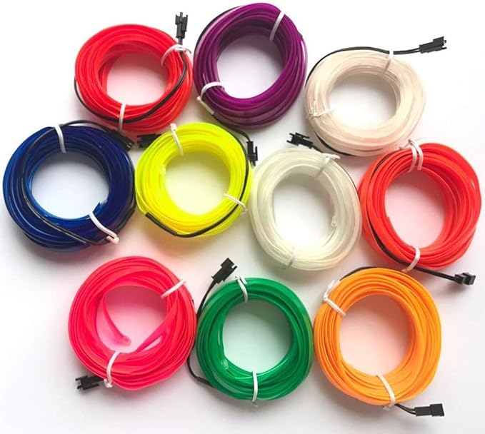 ABALDI USB Neon Light El Wire Glowing Electroluminescent Wire for Xmas Party Decoration with 5mm Sewing Edge 5M/16FT (Orange)