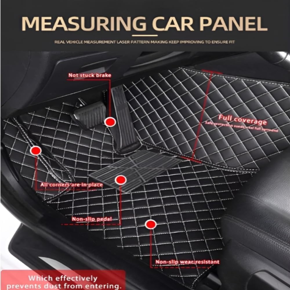 Add Personal Touch to Your Vehicle with IMEISH Customizable Logo Text Car Mats for 99% of vehiclesPads Protection Non-Slip Leather Floor Liners (Black)