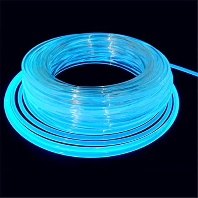 10ft Super Bright MMA Plastic Optic Fiber Side Glow - LED Light Source Soft Optical Fiber Light Guide Strip