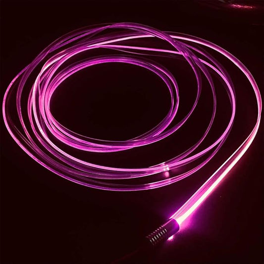 2mm 5meters Car Home LED Ambient Plastic Optic Fiber Light Source Kit Tool Free (5V USB,Pink)