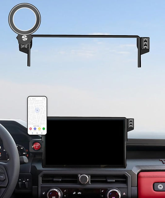 Car Phone Holder for Toyota Tacoma 2024 2025 / Toyota 4Runner 2025 Accessories Apply to 14 Inch Touch Screen Fixed Clip Magnetic Cell Phone Mount Hands-Free 360 Degree Rotation