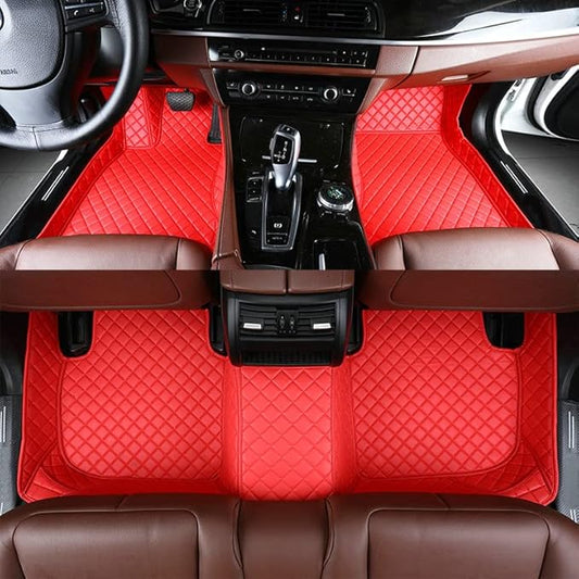 Car Floor Mats Automotive Floor Mats Vehicle Specific All Weather Protection Custom Compatible with Most of 98% Cars SUVs (Red)