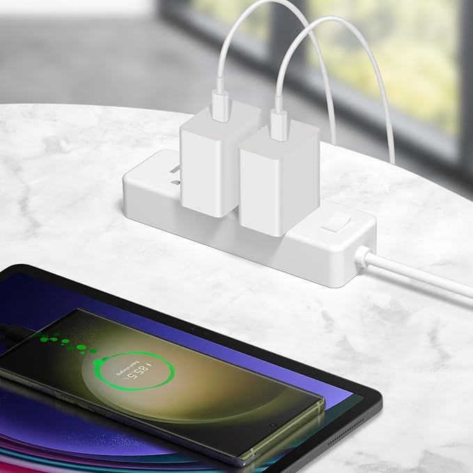 45W Type C Charger, USB C Charger 2-Pack iPhone 15 16 Chargers 6FT with iPhone 16/15/16 /15Plus/16 Pro/16 Pro Max/15/AirPods/Galaxy S25 S24 S23 S22 S21,Android Chargers(White)