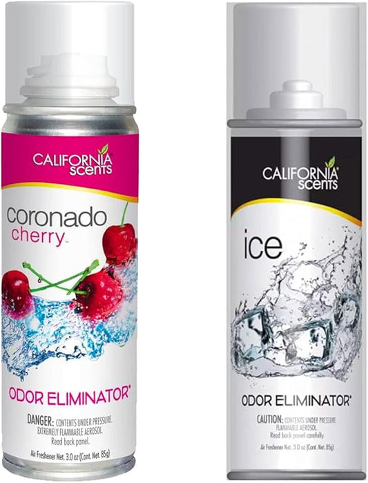 California Scents Car Fogger and Odor Eliminator (2 Packs, Ice + Coronado Cherry)