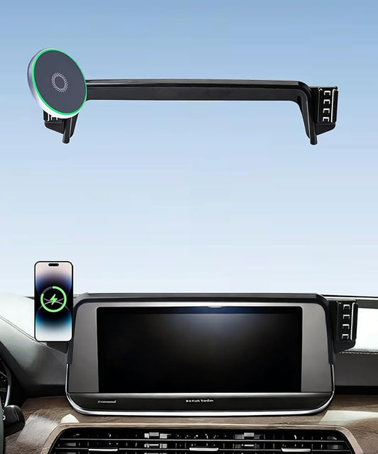 Car Phone Holder for KIA Telluride 2019 2020 2021 2022 Accessories 15W MagSafe Fast Wireless Charger Cell Phone Mount Apply to 10.25 Inch Touch Screen Fixed Clip 360° Rotation