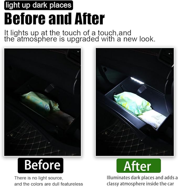 4PCS Wireless Car Interior LED Lights 7Colors USB Rechargeable Car LED Touch Light with 6 Super Bright LED Lamp Beads Car Interior Ambient Light Universal Vehicle Accessories for Car Decor